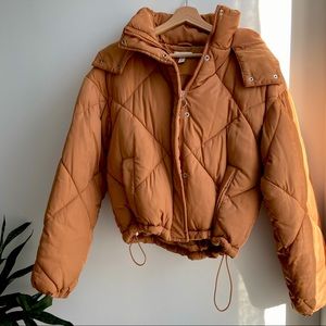 Topshop | Burnt Orange Puffer w/ Hood | 6